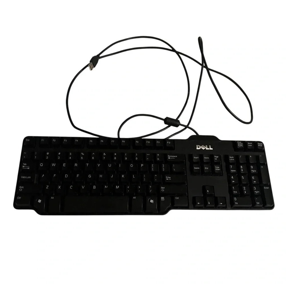 Dell Wired Keyboard Black FLAWED Missing One Stand USB Connection 10-Key